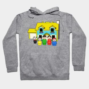 Brunette Family With Yellow House Hoodie